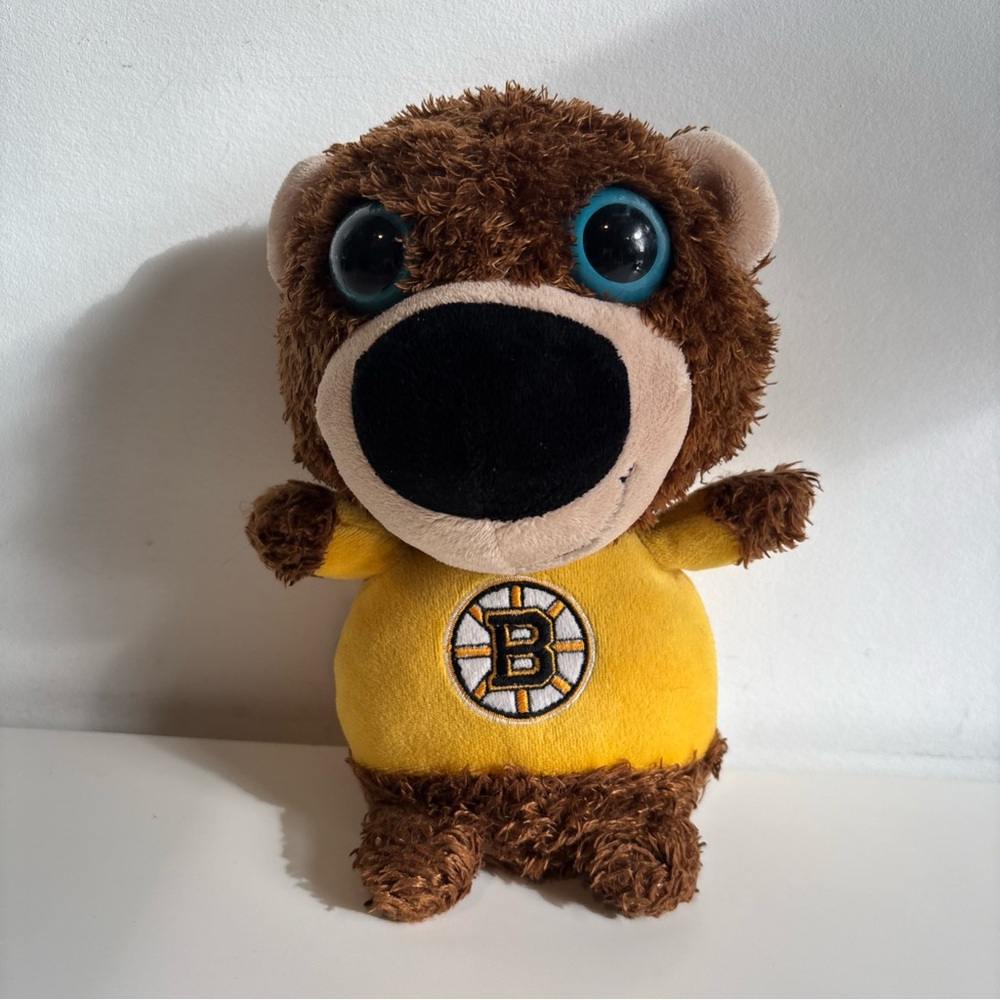 🐻 Boston Bruins FOCO Big Eyed Bear Plush 10” – NHL Stuffed Animal 🖤💛